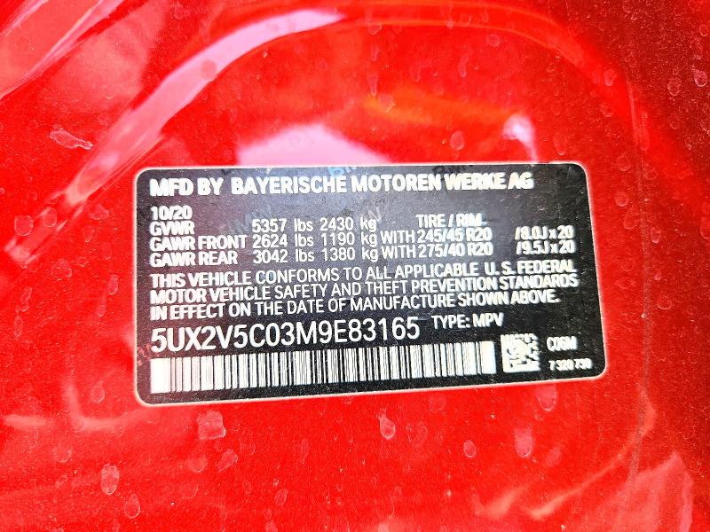 63601406 :رقم المزاد ، 5UX2V5C03M9E83165 vin ، 2021 Bmw X4 مزاد بيع