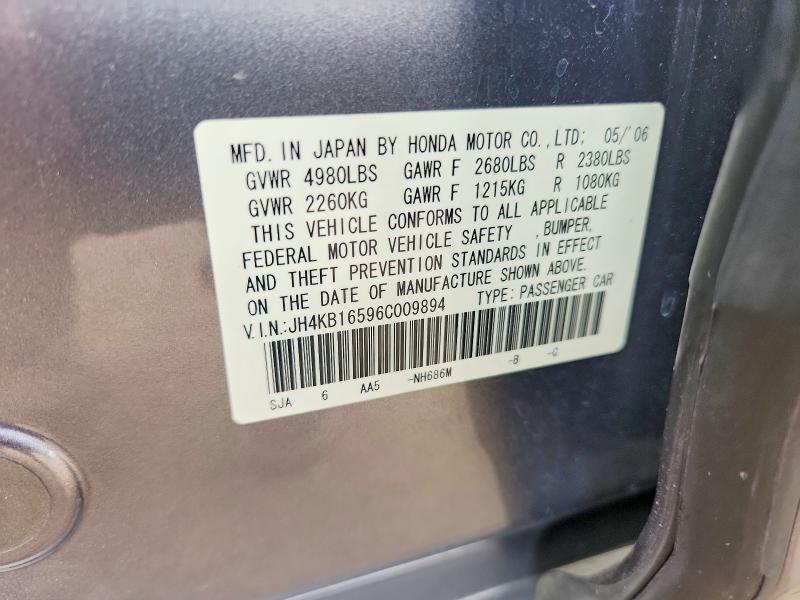 Продаж на аукціоні авто 2006 Acura Rl, vin: JH4KB16596C009894, номер лоту: 63932116