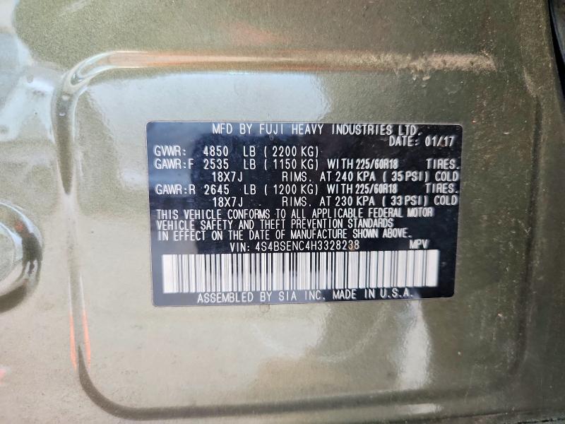 Aukcja sprzedaży 2017 Subaru Outback, vin: 4S4BSENC4H3328238, numer aukcji: 64245466