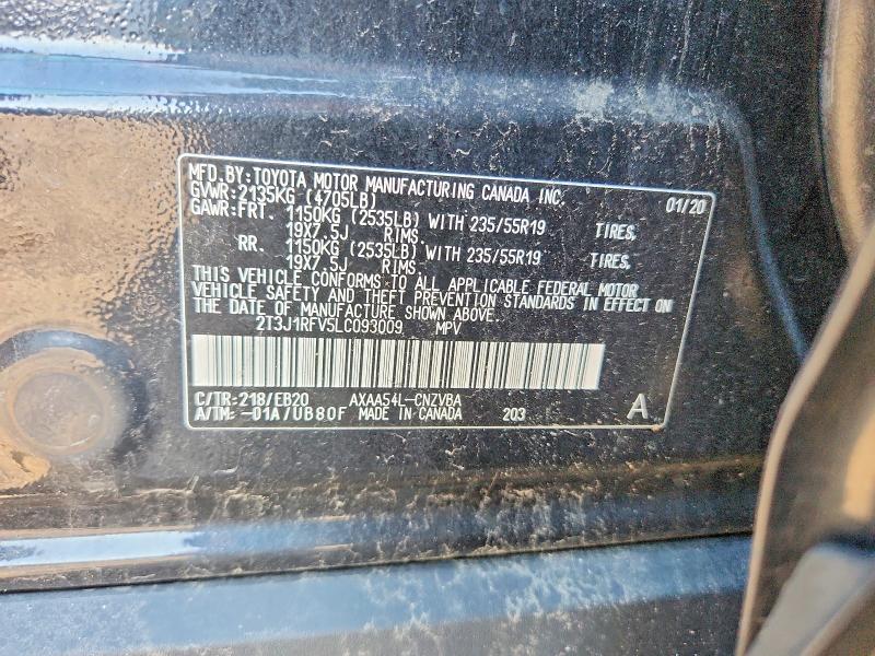 Aukcja sprzedaży 2020 Toyota Rav4, vin: 2T3J1RFV5LC093009, numer aukcji: 65297066