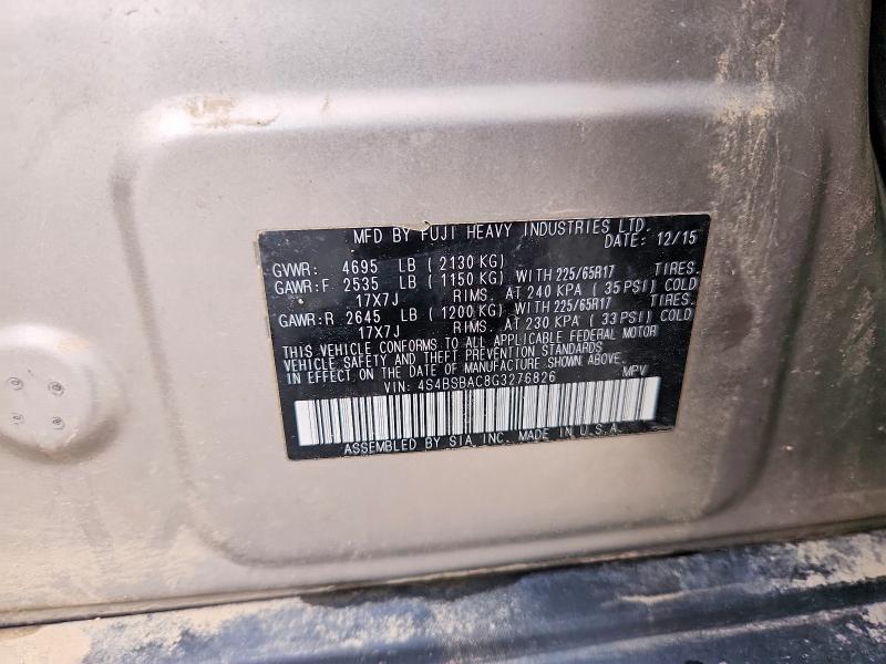 Продаж на аукціоні авто 2016 Subaru Outback, vin: 4S4BSBAC8G3276826, номер лоту: 64242786