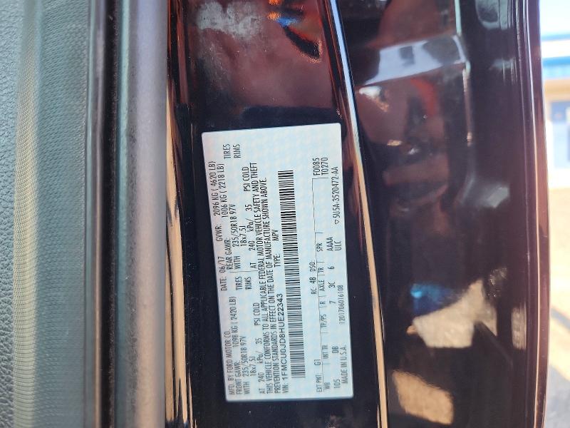 63754566 :رقم المزاد ، 1FMCU0JD8HUE22343 vin ، 2017 Ford Escape مزاد بيع