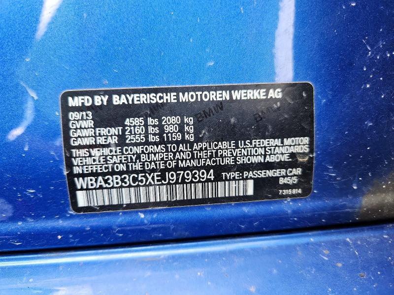 2014 Bmw 328 მანქანა იყიდება აუქციონზე, vin: WBA3B3C5XEJ979394, აუქციონის ნომერი: 63384336