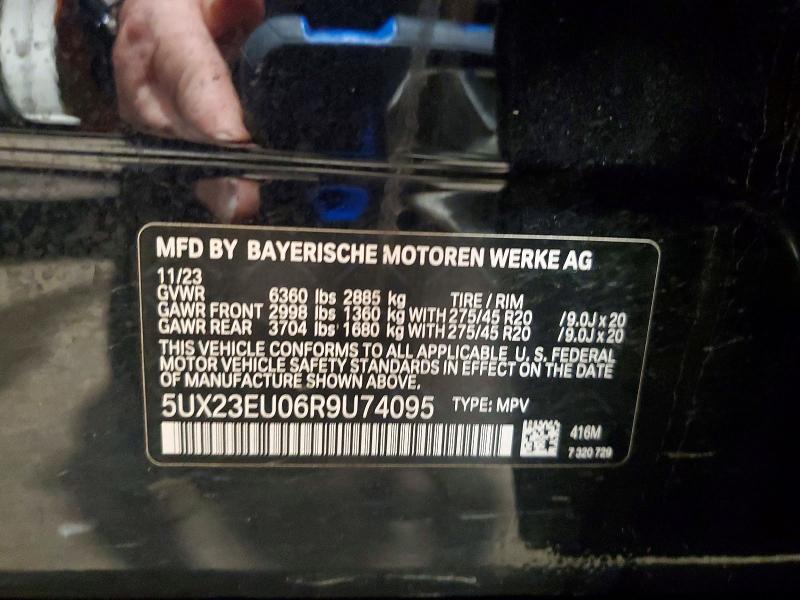 2024 Bmw X5 მანქანა იყიდება აუქციონზე, vin: 5UX23EU06R9U74095, აუქციონის ნომერი: 64983896