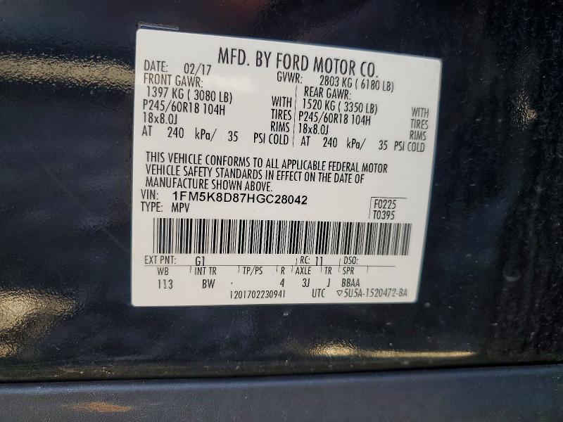 Продажа на аукционе авто 2017 Ford Explorer, vin: 1FM5K8D87HGC28042, номер лота: 63878616