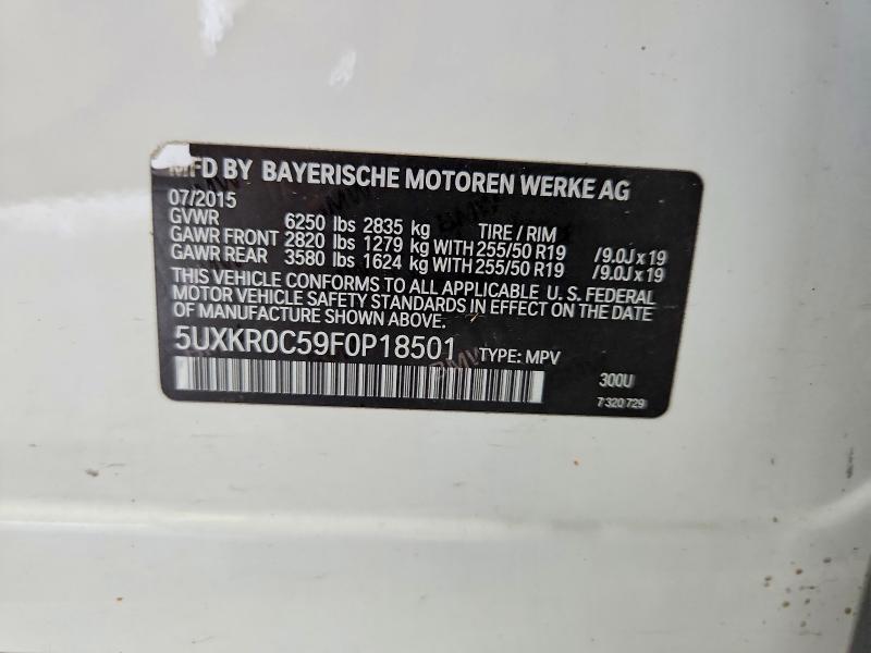 64676666 :رقم المزاد ، 5UXKR0C59F0P18501 vin ، 2015 Bmw X5 مزاد بيع