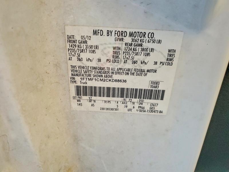 Aukcja sprzedaży 2012 Ford F150, vin: 1FTMF1CM2CKD88636, numer aukcji: 64499916