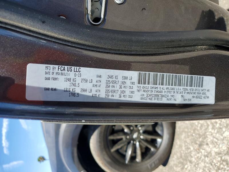 Auction sale of the 2019 Dodge Journey, vin: 3C4PDCBB8KT804314, lot number: 65819366