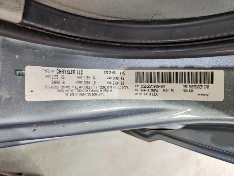 2008 Chrysler Sebring მანქანა იყიდება აუქციონზე, vin: 1C3LC65M18N264222, აუქციონის ნომერი: 64637456