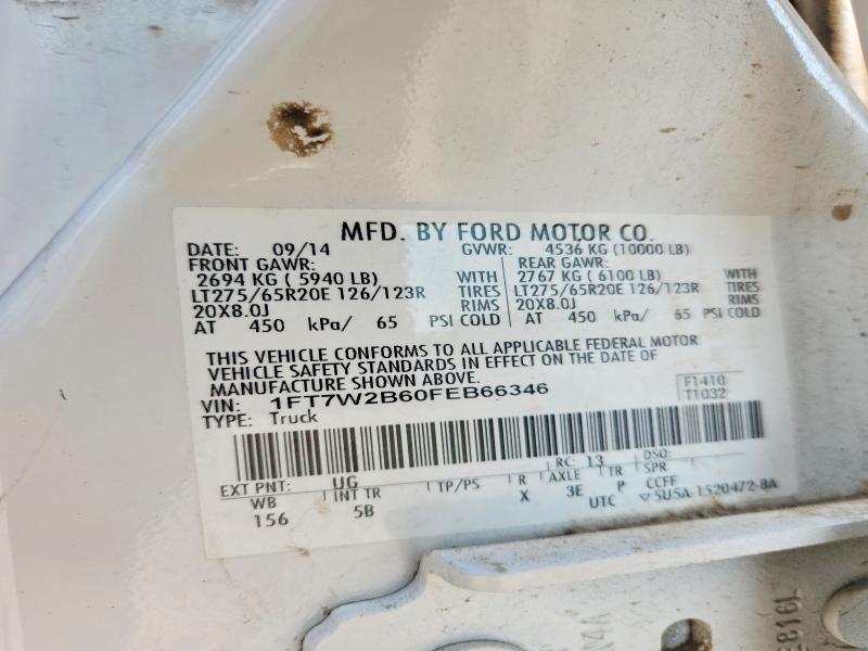 Продаж на аукціоні авто 2015 Ford F250, vin: 1FT7W2B60FEB66346, номер лоту: 64271996