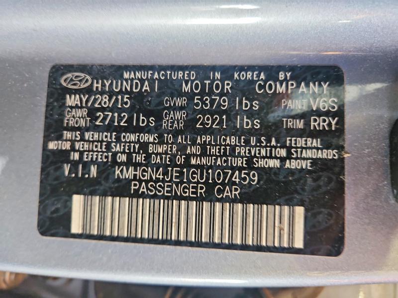 Продажа на аукционе авто 2016 Hyundai Genesis, vin: KMHGN4JE1GU107459, номер лота: 63467996