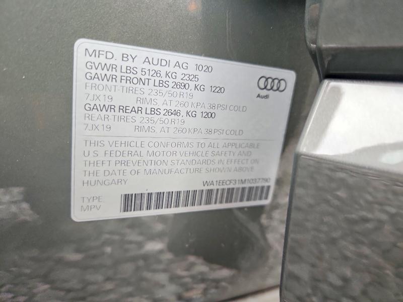 Продажа на аукционе авто 2021 Audi Q3, vin: WA1EECF31M1037790, номер лота: 63743186