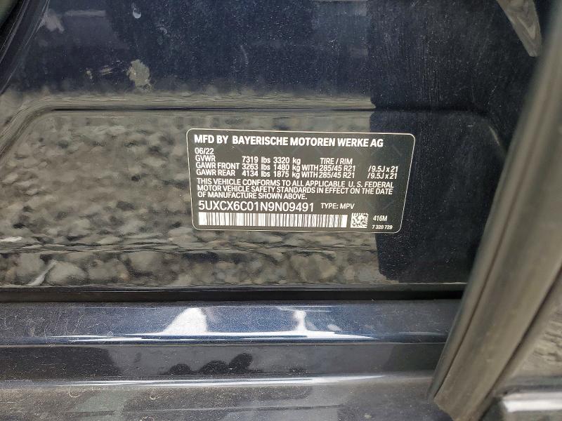 Aukcja sprzedaży 2022 Bmw X7, vin: 5UXCX6C01N9N09491, numer aukcji: 65077526