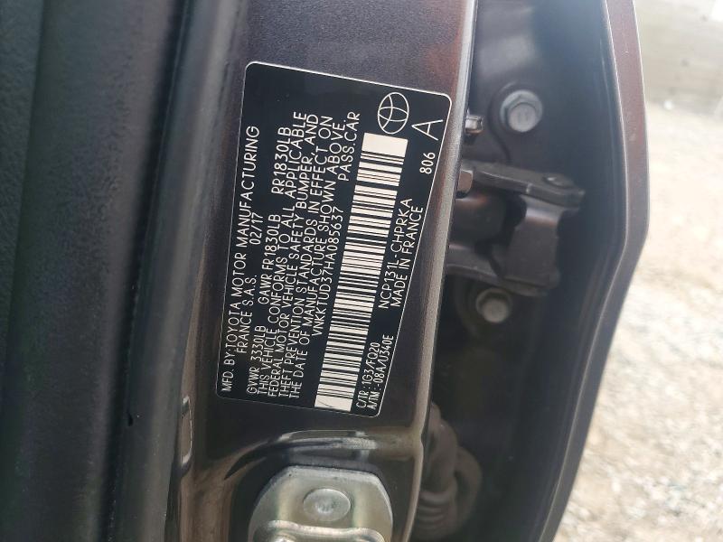 2017 Toyota Yaris მანქანა იყიდება აუქციონზე, vin: VNKKTUD37HA085637, აუქციონის ნომერი: 63372666