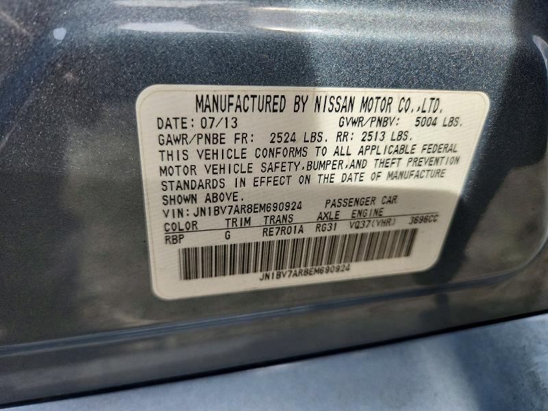 Aukcja sprzedaży 2014 Infiniti Q50, vin: JN1BV7AR8EM690924, numer aukcji: 67145406