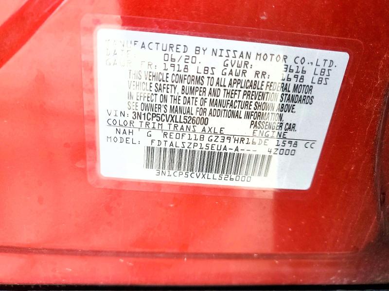 Продажа на аукционе авто 2020 Nissan Kicks, vin: 3N1CP5CVXLL526000, номер лота: 63605696