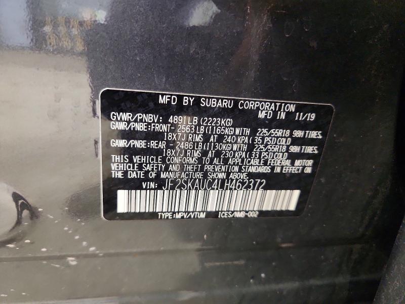 Aukcja sprzedaży 2020 Subaru Forester, vin: JF2SKAUC4LH462372, numer aukcji: 64645496