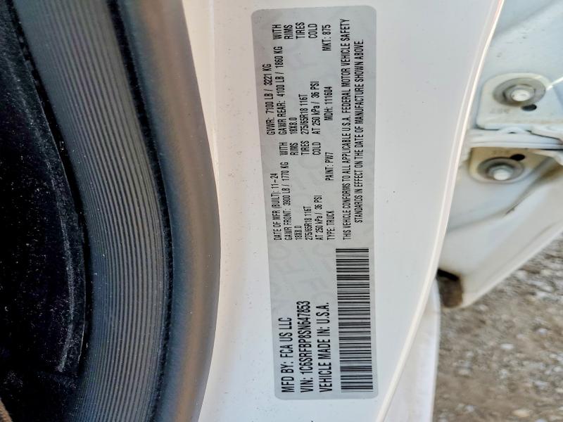 65806386 :رقم المزاد ، 1C6SRFBP8SN647853 vin ، 2025 Ram 1500 مزاد بيع