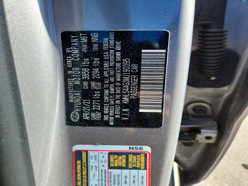 Aukcja sprzedaży 2021 Hyundai Elantra, vin: KMHLS4AG3MU190395, numer aukcji: 65389886