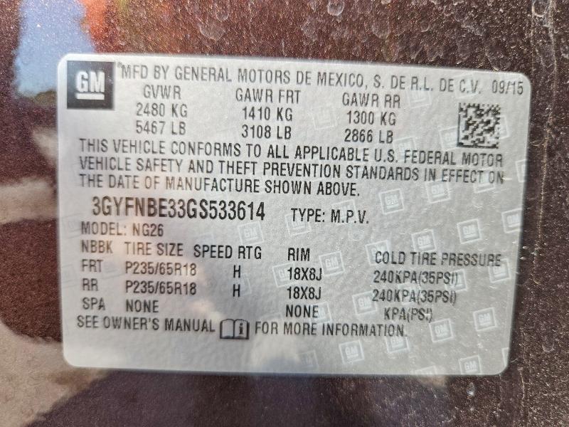 Продажа на аукционе авто 2016 Cadillac Srx, vin: 3GYFNBE33GS533614, номер лота: 65530306