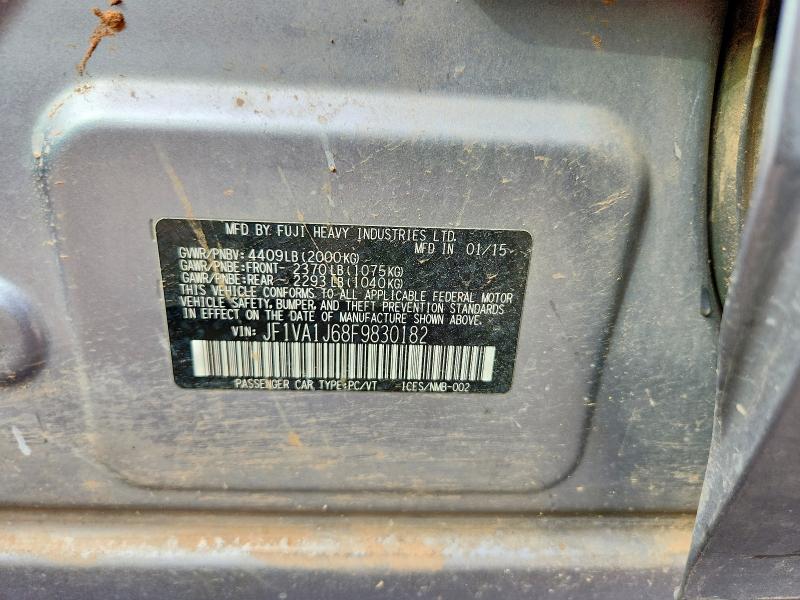Auction sale of the 2015 Subaru Wrx, vin: JF1VA1J68F9830182, lot number: 66609986