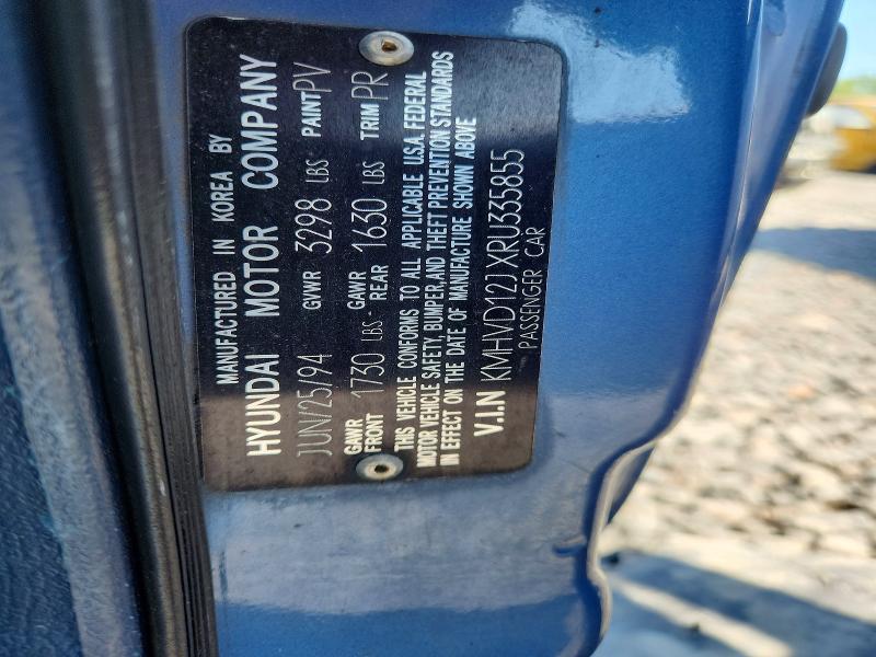 65505276 :رقم المزاد ، KMHVD12JXRU335855 vin ، 1994 Hyundai Excel مزاد بيع