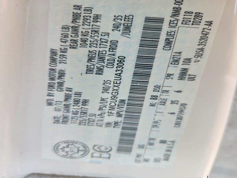 Aukcja sprzedaży 2014 Ford Escape, vin: 1FMCU9GXXEUA33060, numer aukcji: 64600306