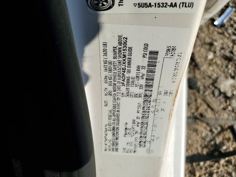 65928366 :رقم المزاد ، 3FADP4BJXKM153002 vin ، 2019 Ford Fiesta مزاد بيع