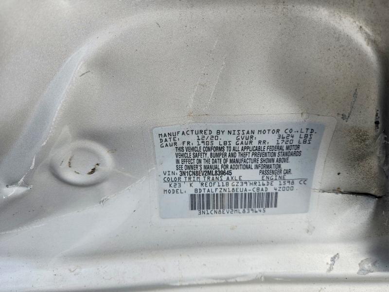 Продаж на аукціоні авто 2021 Nissan Versa, vin: 3N1CN8EV2ML839645, номер лоту: 65934366