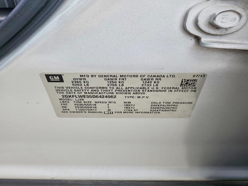 Aukcja sprzedaży 2013 Gmc Terrain, vin: 2GKFLWE35D6424962, numer aukcji: 65883126
