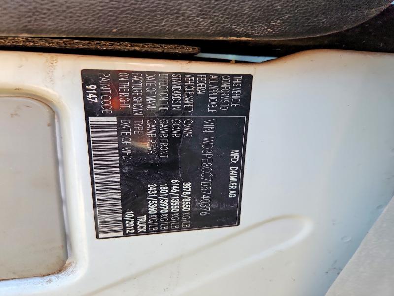 63278996 :رقم المزاد ، WD3PE8CC7D5740376 vin ، 2013 Mercedes-benz Sprinter مزاد بيع