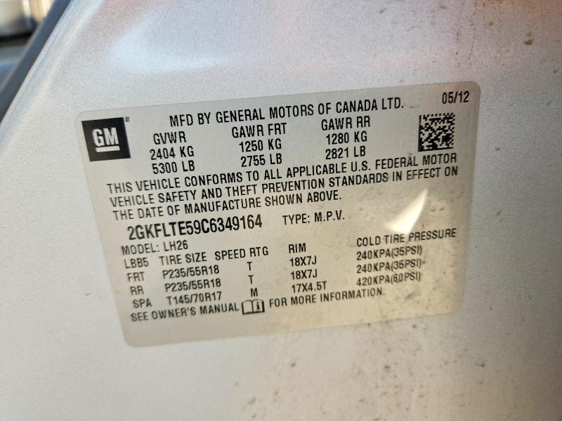 63623276 :رقم المزاد ، 2GKFLTE59C6349164 vin ، 2012 Gmc Terrain مزاد بيع
