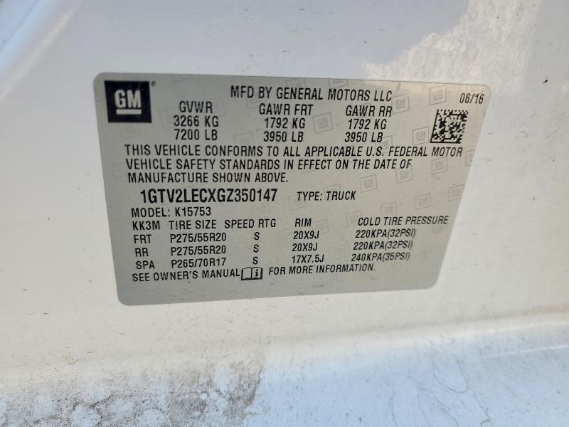 63596336 :رقم المزاد ، 1GTV2LECXGZ350147 vin ، 2016 Gmc Sierra مزاد بيع