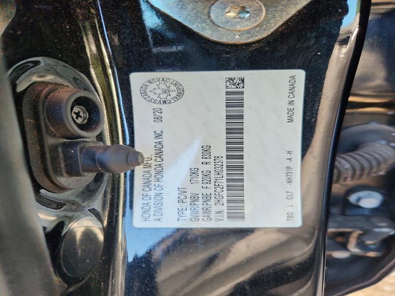 65322356 :رقم المزاد ، 2HGFC2F71LH032376 vin ، 2020 Honda Civic مزاد بيع