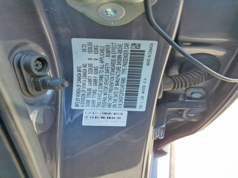 Продажа на аукционе авто 2020 Honda Civic, vin: 2HGFC2F81LH574960, номер лота: 64419256