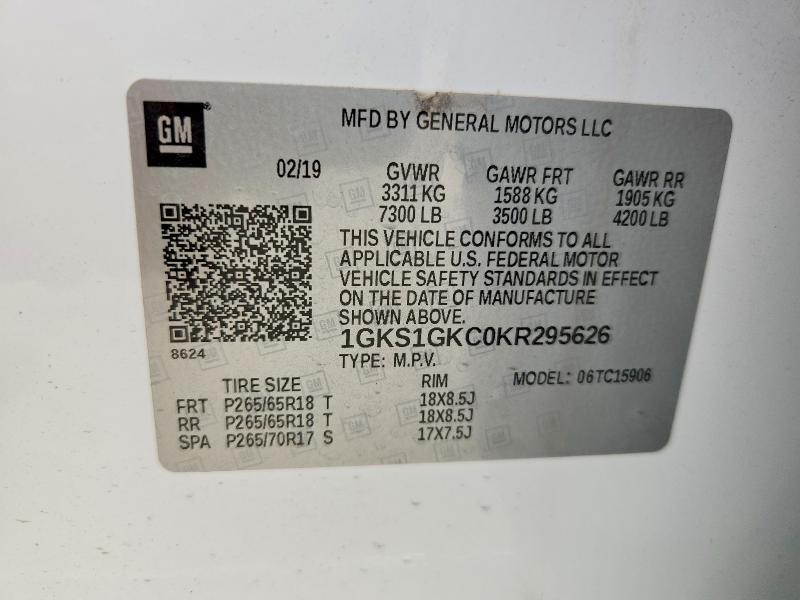 Продажа на аукционе авто 2019 Gmc Yukon Xl, vin: 1GKS1GKC0KR295626, номер лота: 66372576