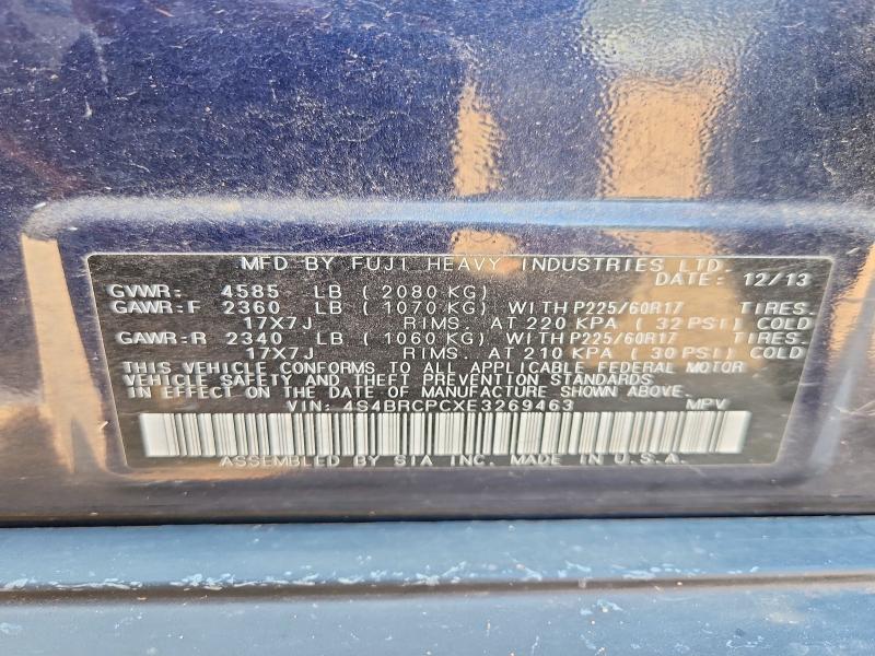 Продаж на аукціоні авто 2014 Subaru Outback, vin: 4S4BRCPCXE3269463, номер лоту: 64301586