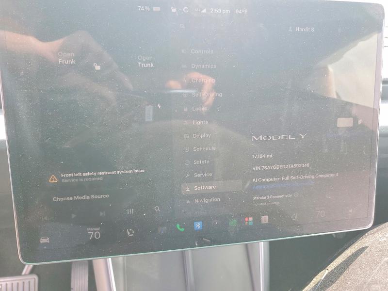 2026 Tesla Model Y მანქანა იყიდება აუქციონზე, vin: 7SAYGDED2TA592346, აუქციონის ნომერი: 64622196