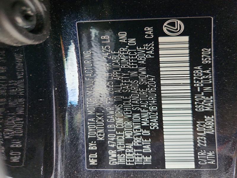 62542406 :رقم المزاد ، 58ADZ1B14RU162047 vin ، 2024 Lexus Es 350 مزاد بيع