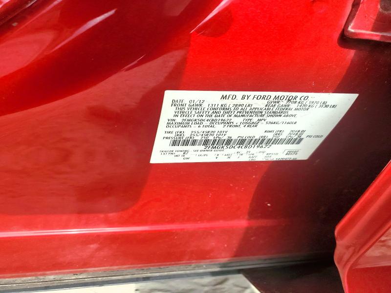 2012 Ford Flex მანქანა იყიდება აუქციონზე, vin: 2FMGK5DC4CBD19622, აუქციონის ნომერი: 65457176