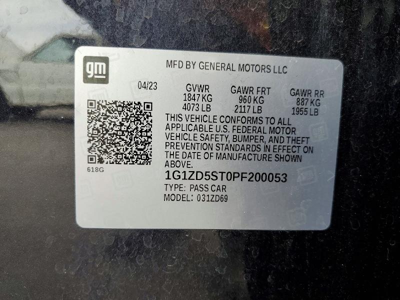 Продаж на аукціоні авто 2023 Chevrolet Malibu, vin: 1G1ZD5ST0PF200053, номер лоту: 65959996