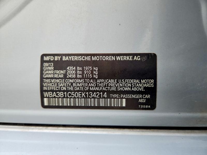 65202656 :رقم المزاد ، WBA3B1C50EK134214 vin ، 2014 Bmw 320 مزاد بيع