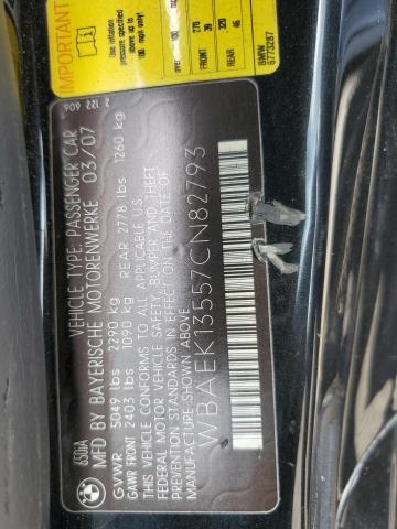 2007 Bmw 650 I მანქანა იყიდება აუქციონზე, vin: WBAEK13557CN82793, აუქციონის ნომერი: 69151263