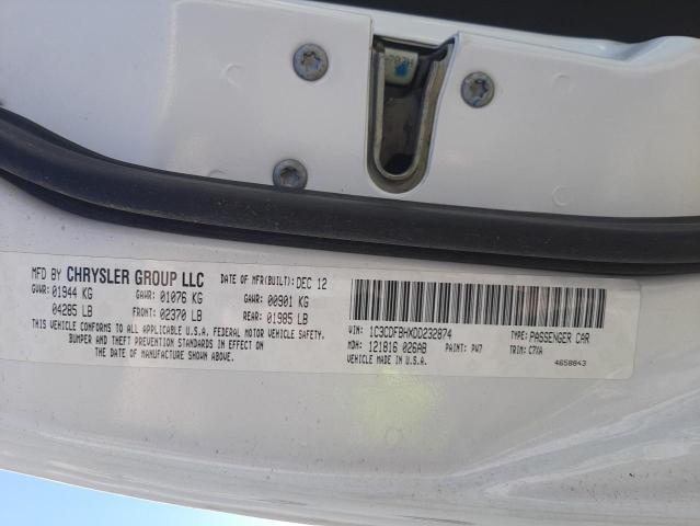 68991973 :رقم المزاد ، 1C3CDFBHXDD232874 vin ، 2013 Dodge Dart Sxt مزاد بيع