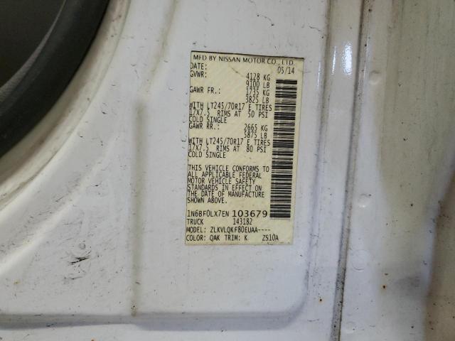 2014 Nissan Nv 2500 მანქანა იყიდება აუქციონზე, vin: 1N6BF0LX7EN103679, აუქციონის ნომერი: 67041913