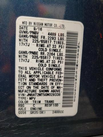 2016 Nissan Rogue S მანქანა იყიდება აუქციონზე, vin: JN8AT2MT5GW029338, აუქციონის ნომერი: 68122723