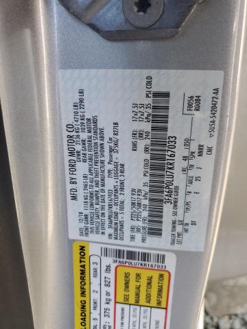 Aukcja sprzedaży 2019 Ford Fusion Se, vin: 3FA6P0LU7KR167033, numer aukcji: 67896453