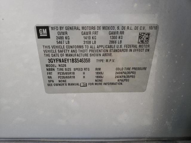 Продаж на аукціоні авто 2011 Cadillac Srx Luxury Collection, vin: 3GYFNAEY1BS546358, номер лоту: 69748463