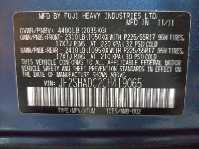 Aukcja sprzedaży 2012 Subaru Forester 2.5x Premium, vin: JF2SHADC2CH419065, numer aukcji: 68206473