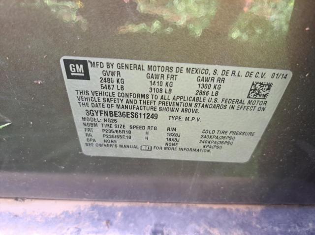 67322993 :رقم المزاد ، 3GYFNBE36ES611249 vin ، 2014 Cadillac Srx Luxury Collection مزاد بيع